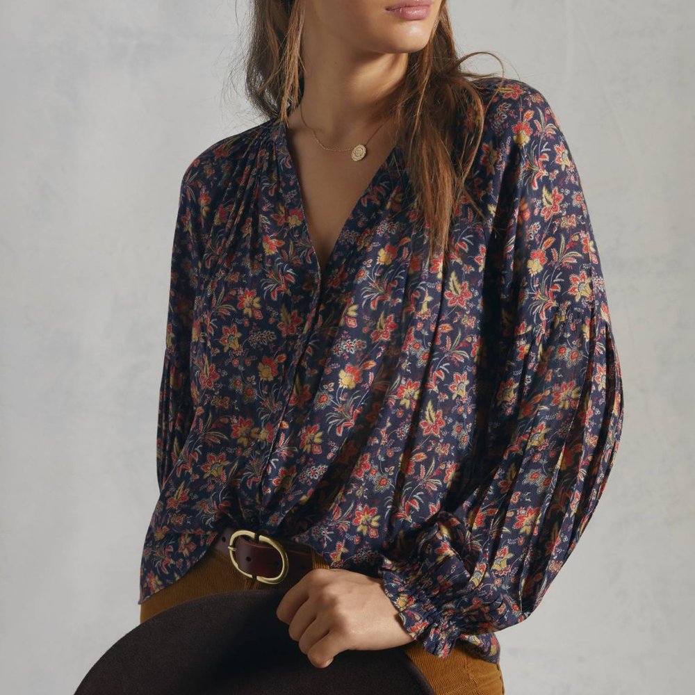 HTF Anthropologie Janelle Puff-Sleeved Blouse - Picture 1 of 4